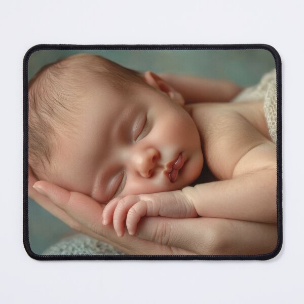 Item preview, Newborn peacefully sleeping in hands designed and sold by anytka.