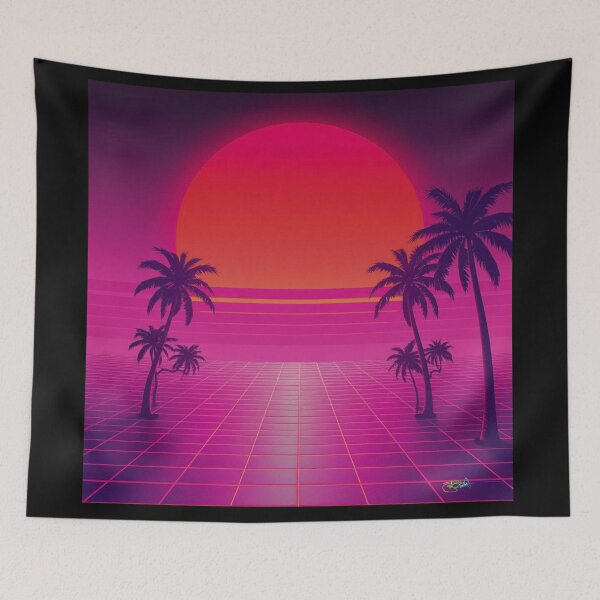 Item preview, Synthwave Summer Retro 80s Neon Landscapes 372 designed and sold by Benito Del Ray.