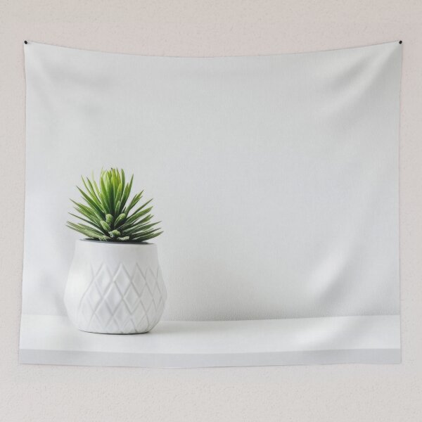 Item preview, Simple green plant in a white pot designed and sold by anytka.