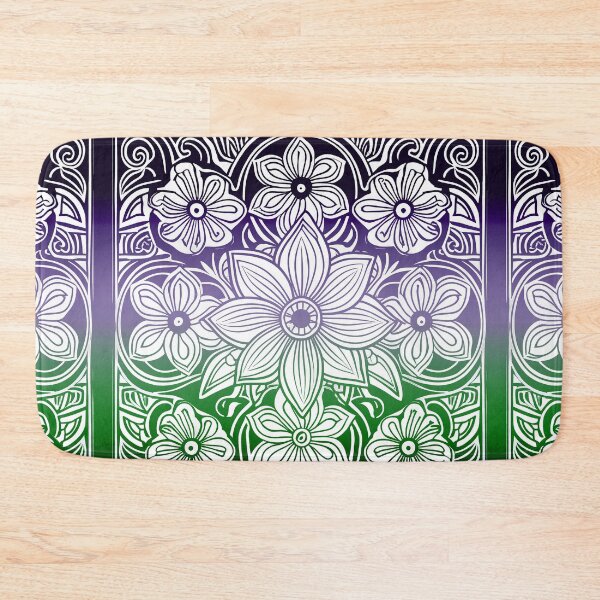 Item preview, Batik Flowers Suffragette colors designed and sold by AuroraXGreen.