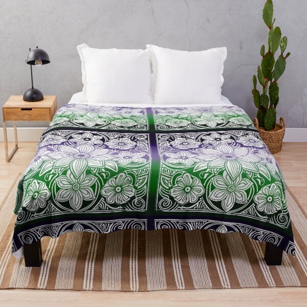 Item preview, Batik Flowers Suffragette colors designed and sold by AuroraXGreen.