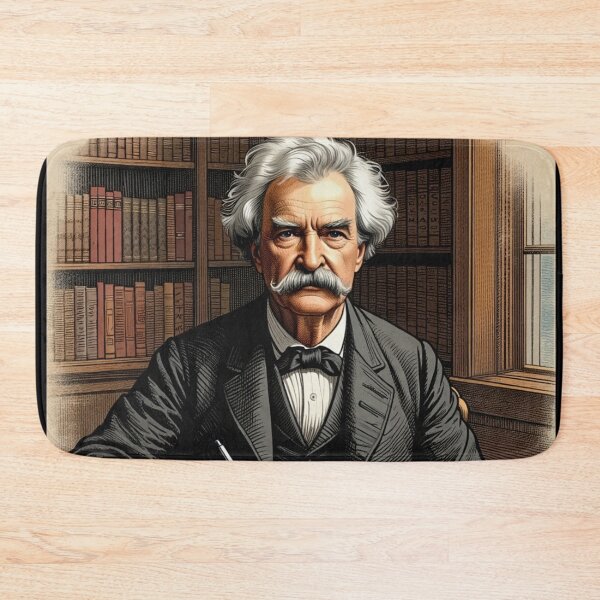 Item preview, Mark Twain vintage etching style portrait art designed and sold by Vintage Designs +.