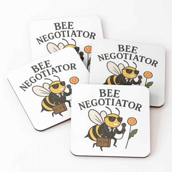 Item preview, Bee Negotiator – Funny Sticker for Nature & Pun Lovers designed and sold by Collins Design.
