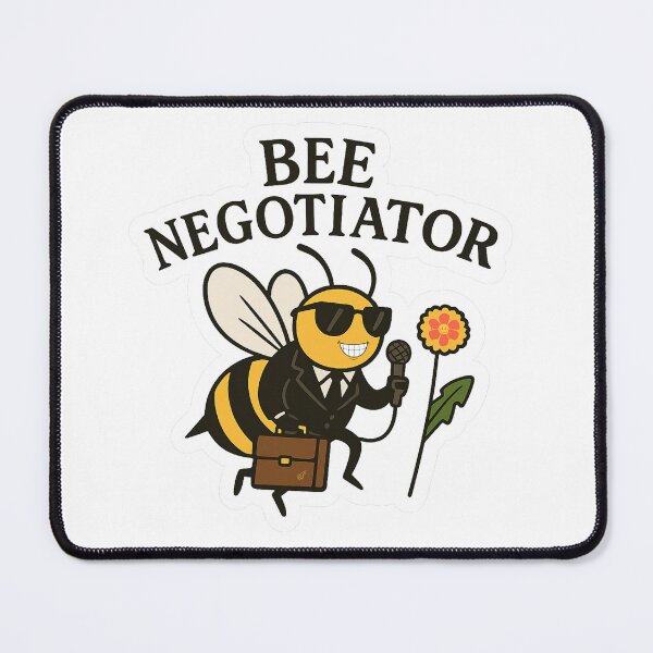 Item preview, Bee Negotiator – Funny Sticker for Nature & Pun Lovers designed and sold by Collins Design.