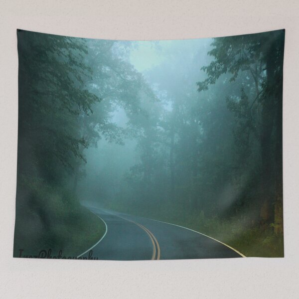 Item preview, winding road disappears into a misty designed and sold by InezPhotography.