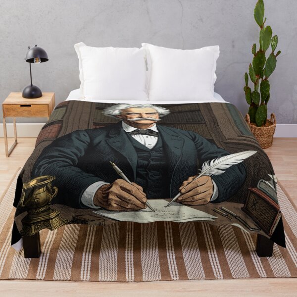 Item preview, Mark Twain vintage etching style portrait art designed and sold by Vintage Designs +.