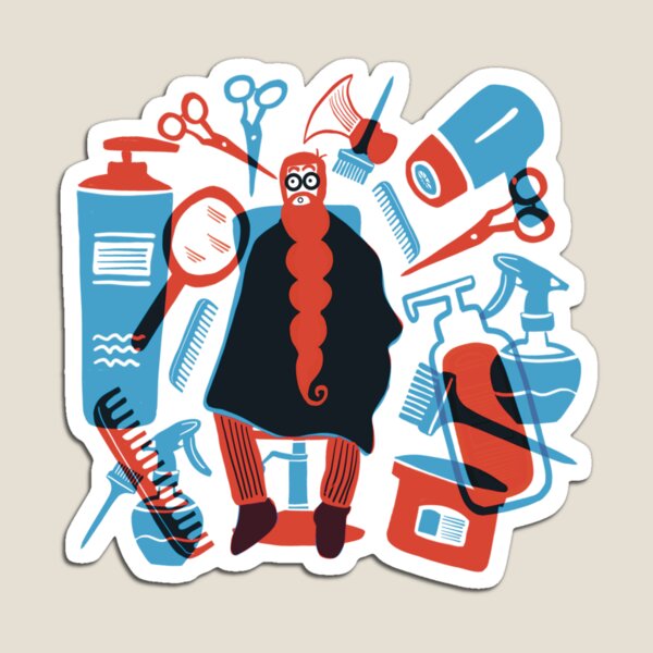 Item preview, Bearded Man at Barbershop | Salon Scare | Duotone | Humor designed and sold by geetasadashivan.
