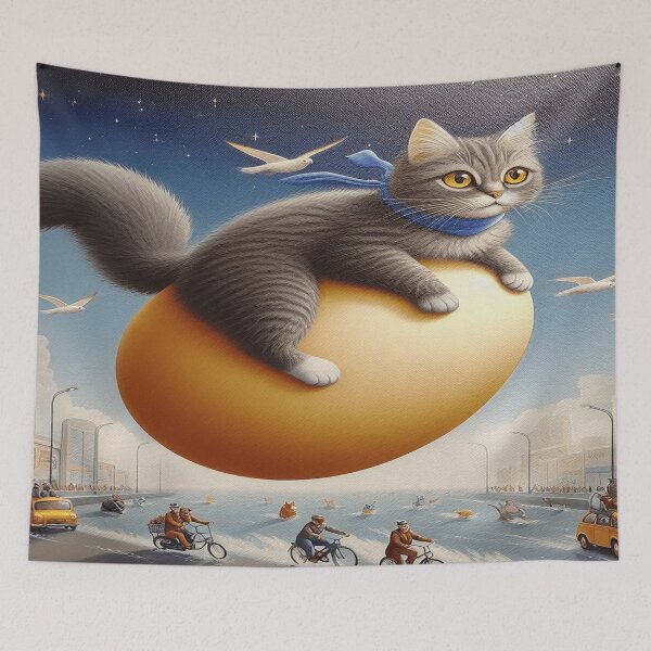 Item preview, Adventurous egg cat in the city designed and sold by BalsamCraft.