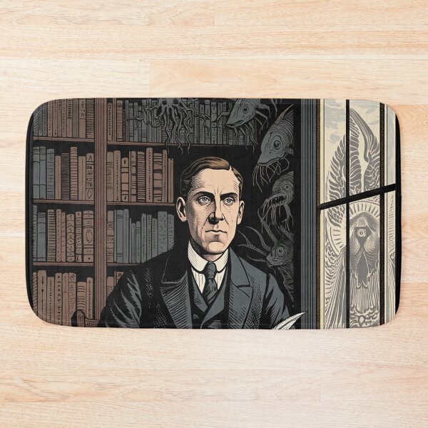 Item preview, H.P Lovecraft vintage etching style portrait art designed and sold by Vintage Designs +.