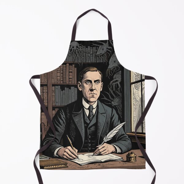 Item preview, H.P Lovecraft vintage etching style portrait art designed and sold by Vintage Designs +.