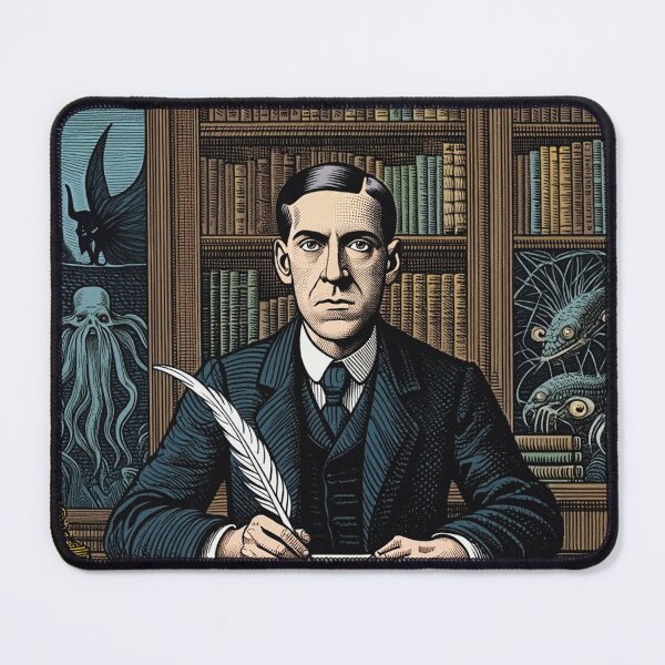 Item preview, H.P Lovecraft vintage etching style portrait art designed and sold by Vintage Designs +.