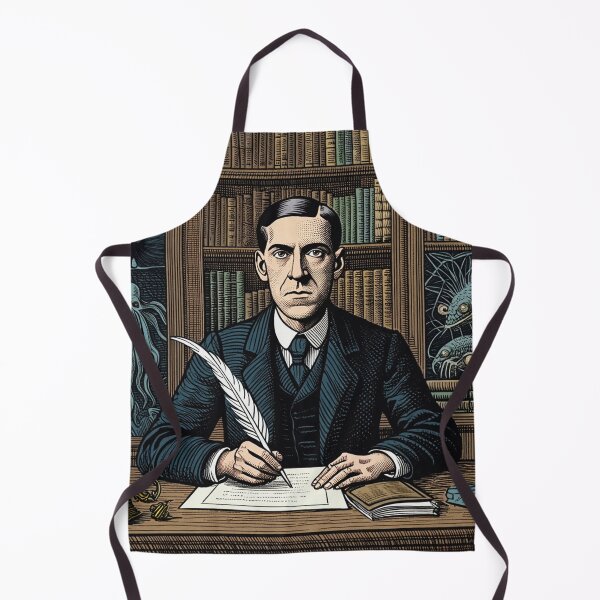 Item preview, H.P Lovecraft vintage etching style portrait art designed and sold by Vintage Designs +.