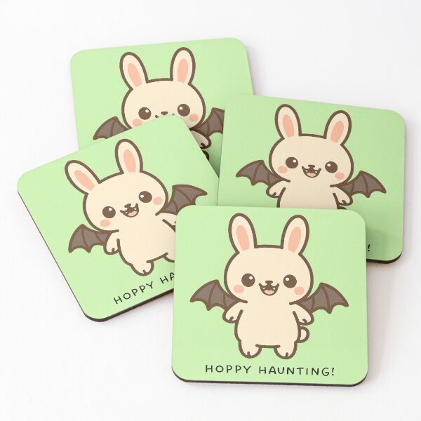 Item preview, Hoppy Haunting! – Kawaii Bat Bunny Halloween Sticker designed and sold by Queen Kaffeine.