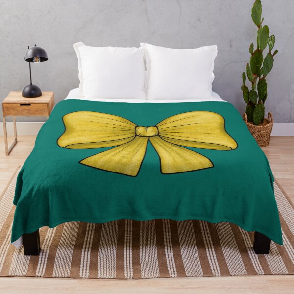 Item preview, Yellow bow on a dark turquoise background designed and sold by Cherevan.