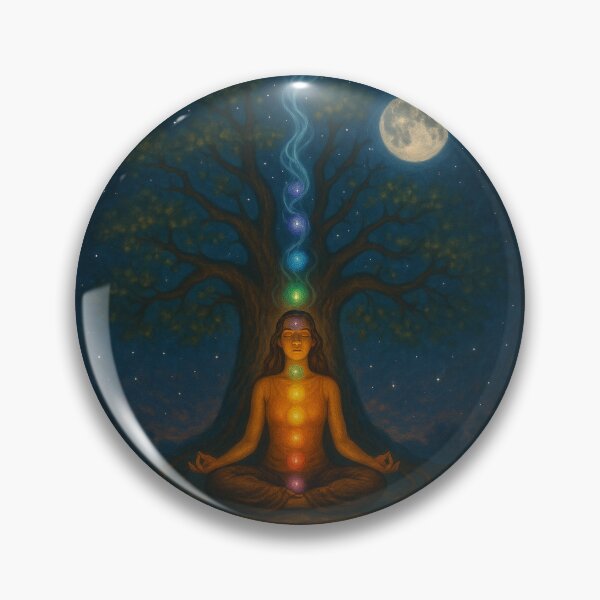 Item preview, Chakra Moon Alignment – Mystical Meditation Art for Manifestation designed and sold by AATGShop.