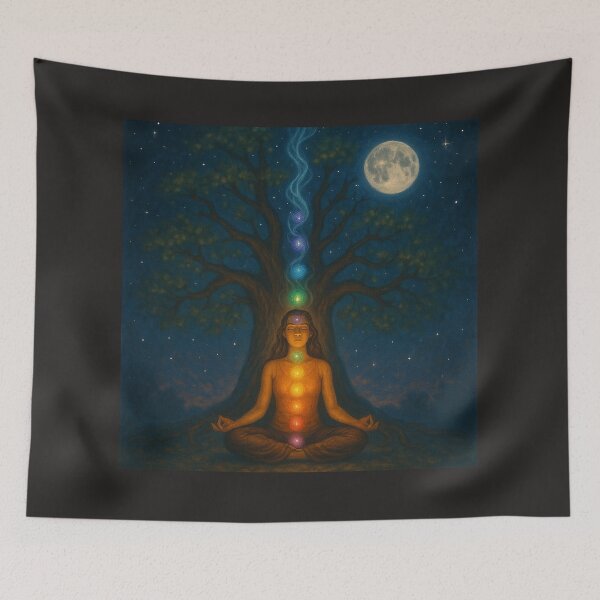 Item preview, Chakra Moon Alignment – Mystical Meditation Art for Manifestation designed and sold by AATGShop.