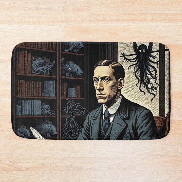 Item preview,  H.P Lovecraft vintage etching style portrait art designed and sold by Vintage Designs +.