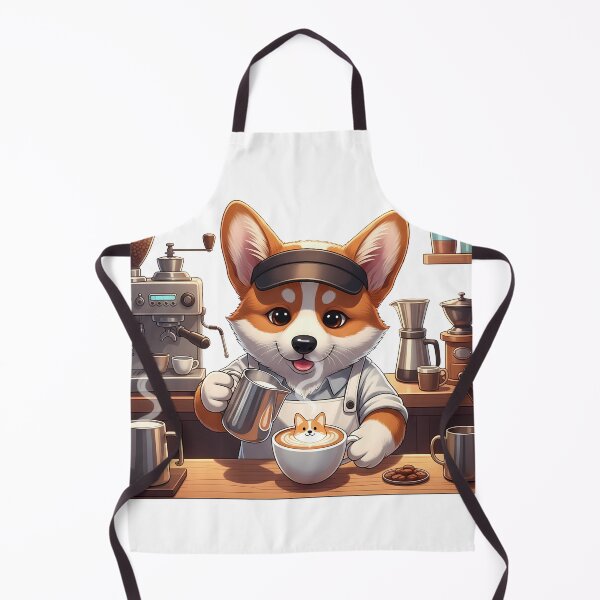 Item preview, Barista Corgi Coffee Shop Latte Art designed and sold by zoughlal.