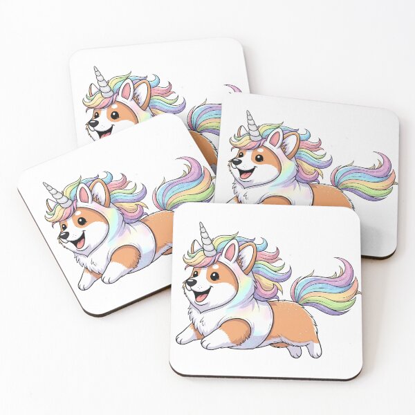 Item preview, Unicorn Corgi Rainbow Mane Glitter designed and sold by zoughlal.