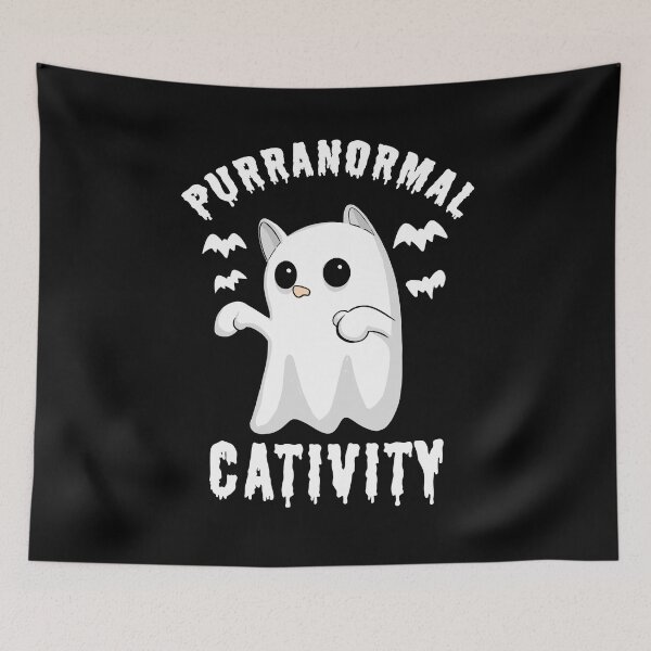 Item preview, Purranormal Cativity Funny Ghost Cat Halloween designed and sold by Dmetalx Art Apparel.