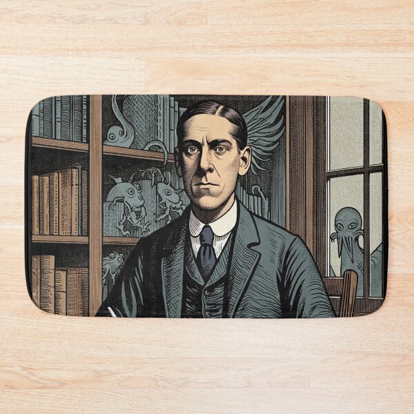 Item preview,  H.P Lovecraft vintage etching style portrait art designed and sold by Vintage Designs +.