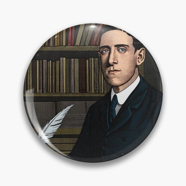 Item preview,  H.P Lovecraft vintage etching style portrait art designed and sold by Vintage Designs +.