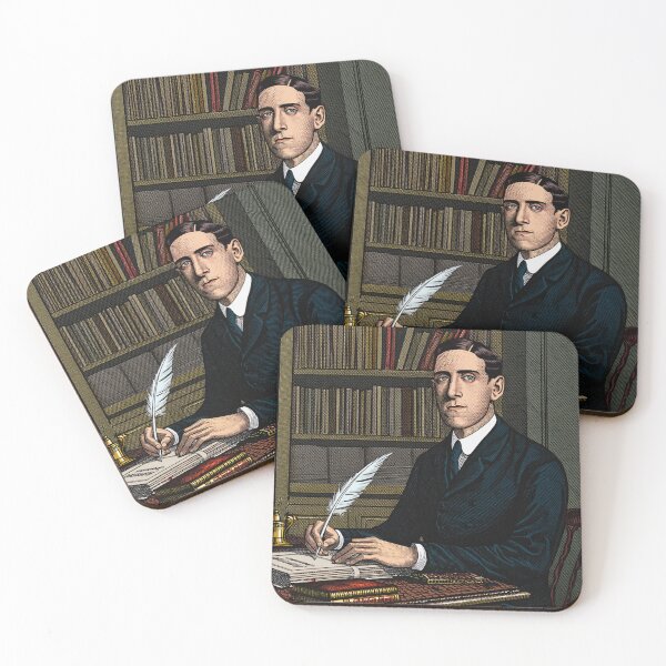 Item preview,  H.P Lovecraft vintage etching style portrait art designed and sold by Vintage Designs +.