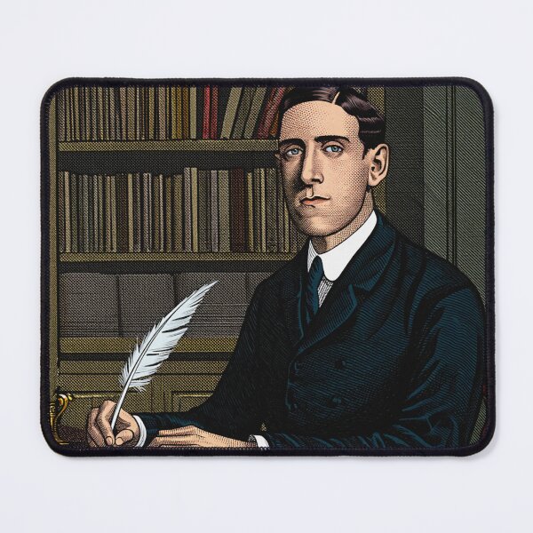 Item preview, H.P Lovecraft vintage etching style portrait art designed and sold by Vintage Designs +.