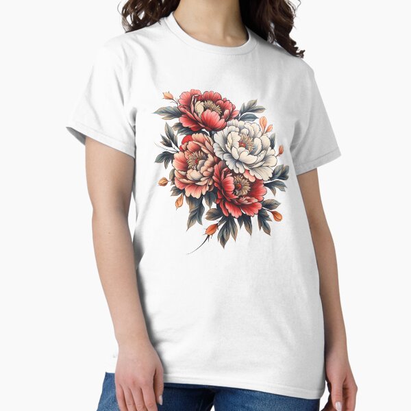 Item preview, White and red peonies designed and sold by MendaciousMina.