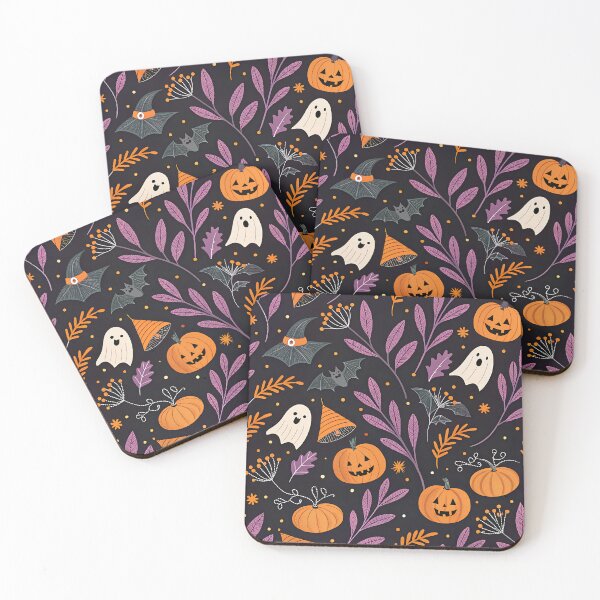 Item preview, Halloween seamless pattern- Black orange purple pumpkin designed and sold by cocomelon168.