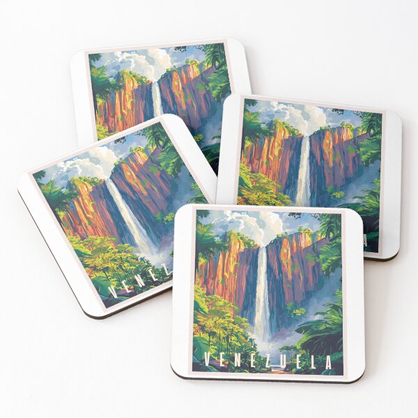 Item preview, Venezuela Salto Ángel, Vintage Art Travel Landscape designed and sold by MaateoDesign.