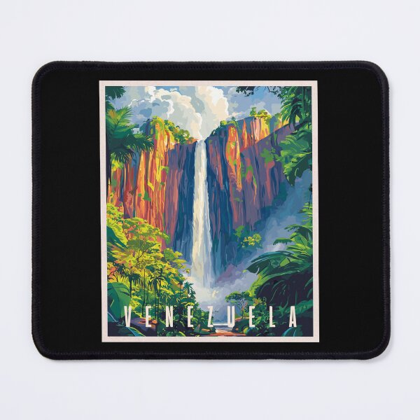 Item preview, Venezuela Salto Ángel, Vintage Art Travel Landscape designed and sold by MaateoDesign.