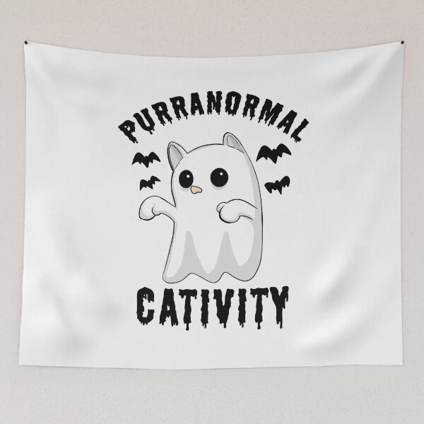 Item preview, Purranormal Cativity Funny Ghost Cat Halloween designed and sold by Dmetalx Art Apparel.