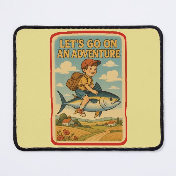 Item preview, Let’s Go on an Adventure – Retro Flying Tuna Ride designed and sold by Dospart.