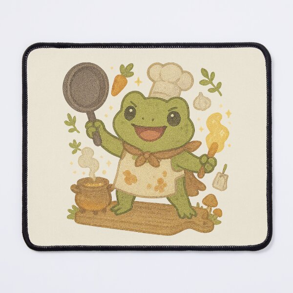 Item preview, Chef Frog – Kawaii Cooking Frog with Pan and Cauldron designed and sold by LuKreate.