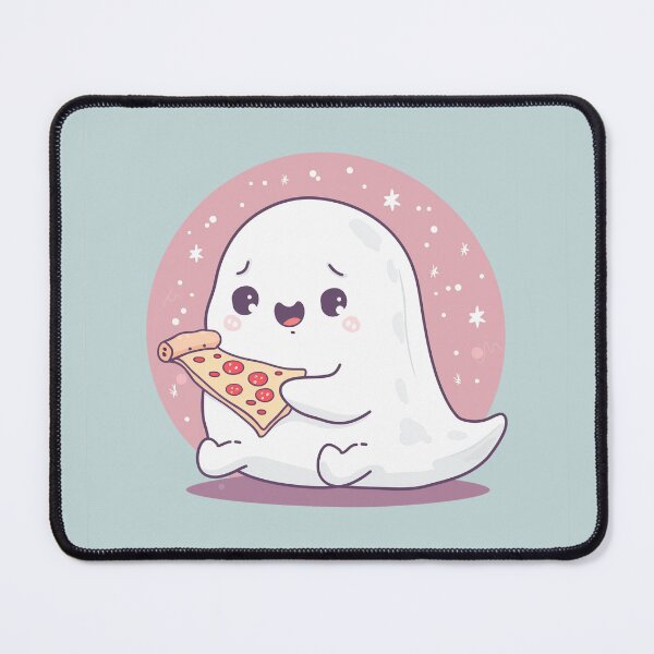 Item preview, Kawaii Ghost Eating Pizza – Cute Pastel Halloween Shirt designed and sold by VectiveLab.