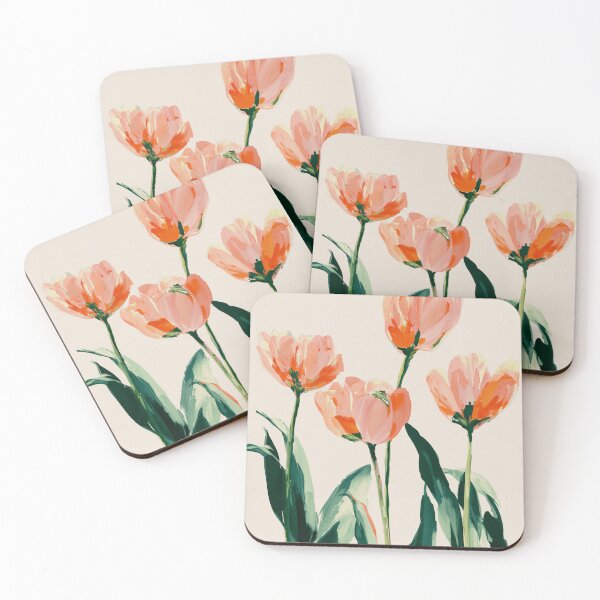 Item preview, Modern Minimalist Pink Tulips Botanical Art – Painterly Floral Print designed and sold by StickerHavenn.