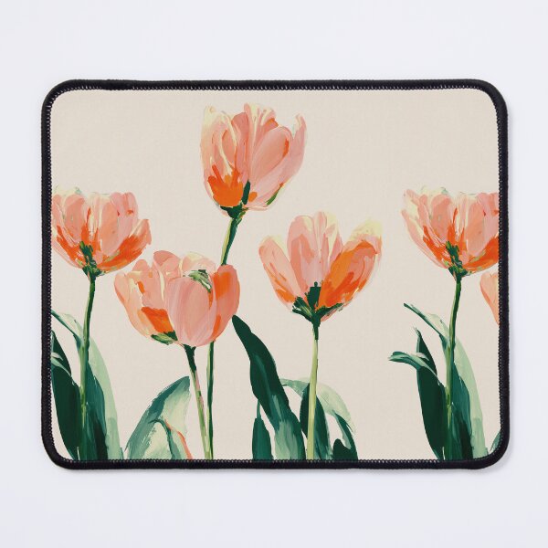 Item preview, Modern Minimalist Pink Tulips Botanical Art – Painterly Floral Print designed and sold by StickerHavenn.