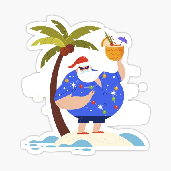 Item preview, tropical beach summer christmas vacation santa designed and sold by Gossip Rag.