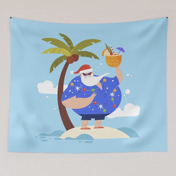 Item preview, tropical beach summer christmas vacation santa designed and sold by Gossip Rag.