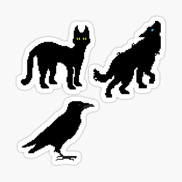 Vista previa del artículo con la obra «Paquete de pegatinas de animales negros», diseñado y vendido por evyshnya.