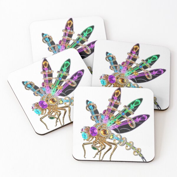 Item preview, Skeleton Dragonfly with Diamonds and Neon Jewels designed and sold by MoreGlamour.