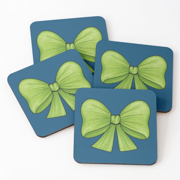 Item preview, Green bow on a dark blue background designed and sold by Cherevan.