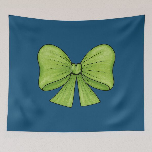 Item preview, Green bow on a dark blue background designed and sold by Cherevan.