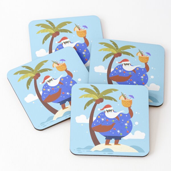 Item preview, tropical beach summer christmas vacation black santa designed and sold by Gossip Rag.
