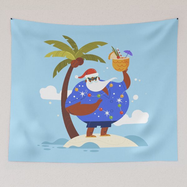 Item preview, tropical beach summer christmas vacation black santa designed and sold by Gossip Rag.