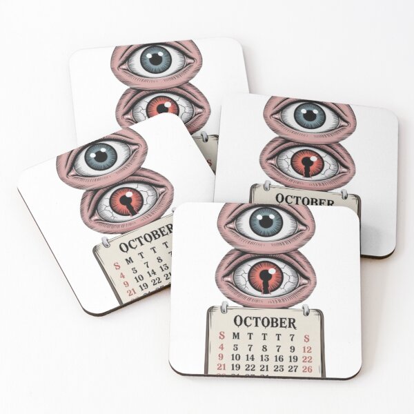 Item preview, Calendar grid for October → each date is a small eye designed and sold by Fruzbt.