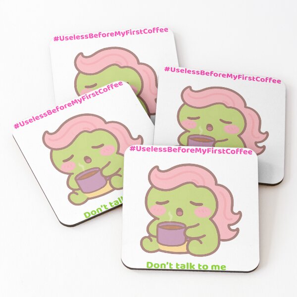 Item preview, No Talk Before my first Coffee  | Sleepy Kawaii Frog designed and sold by KuteCosmos.