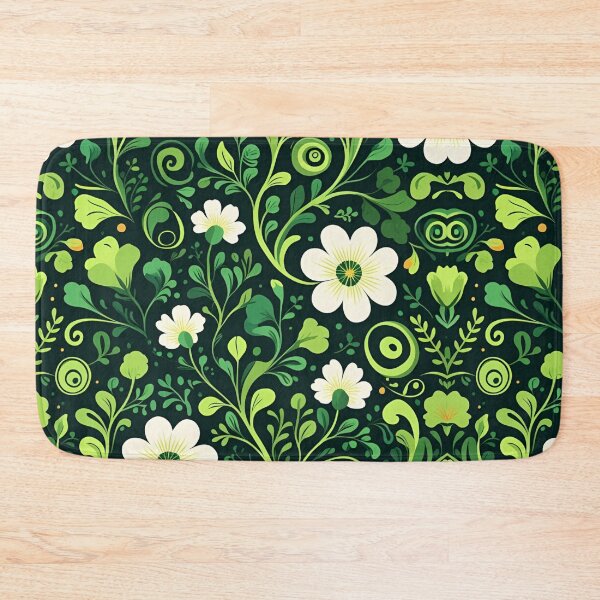 Item preview, Pretty Green Flower Pattern designed and sold by IslaKarisArt.