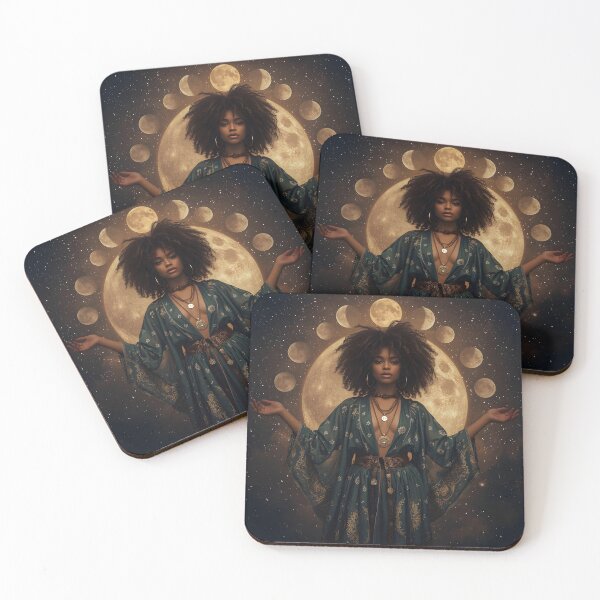 Item preview, Celestial Goddess – Afro Divine Feminine Spiritual Art designed and sold by Harmon Luxe Studio .